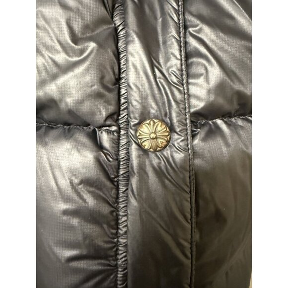 Chrome Hearts Womens Black Goose Down Puffer Jacket With Zip & Button Front Size - Picture 13 of 16